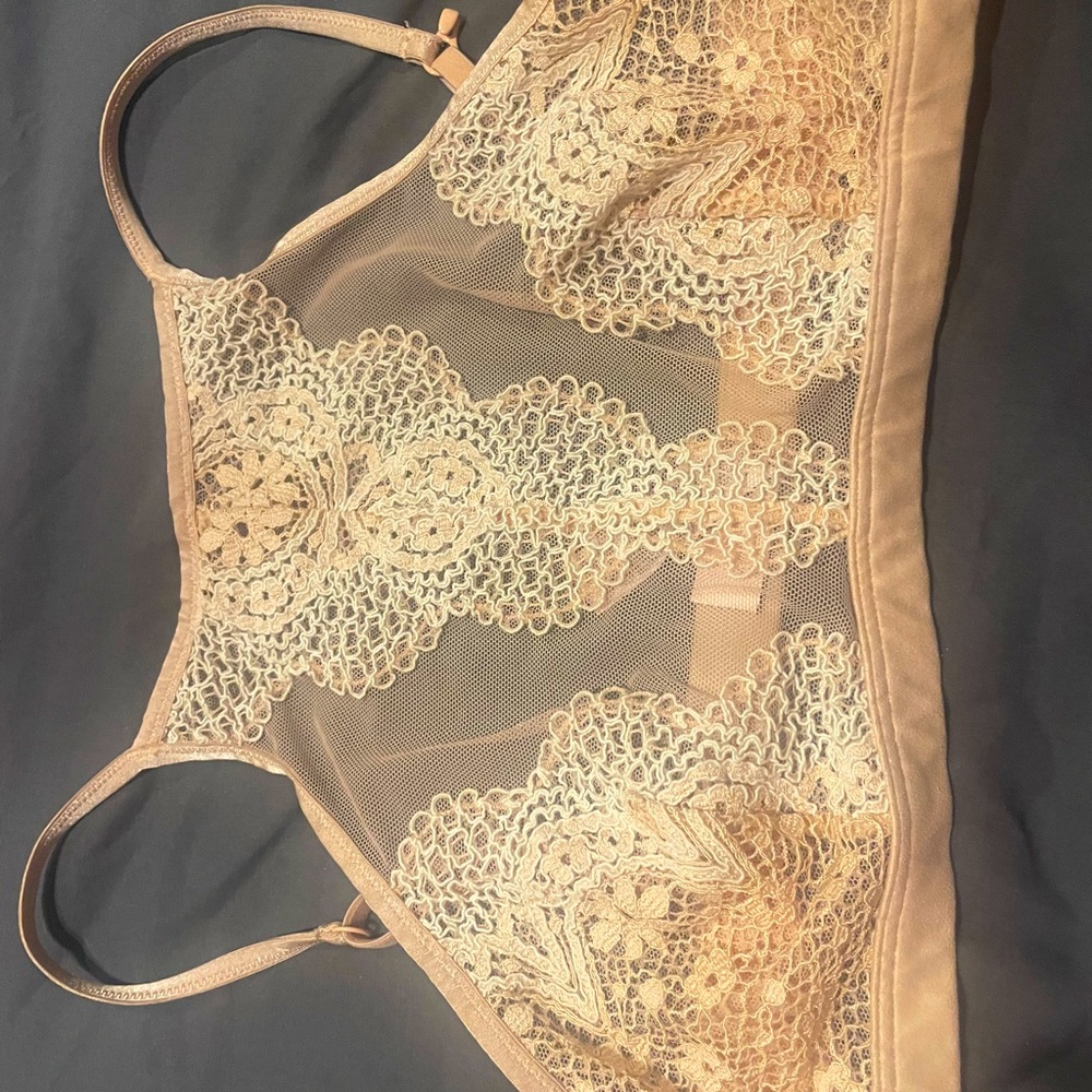 Lace high neck bra cami